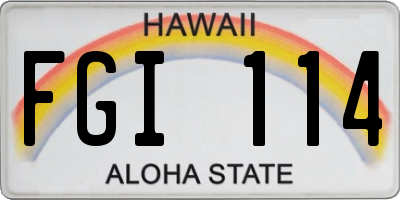HI license plate FGI114