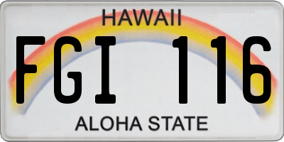 HI license plate FGI116