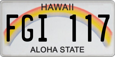 HI license plate FGI117