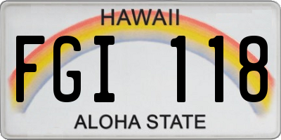 HI license plate FGI118