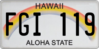 HI license plate FGI119