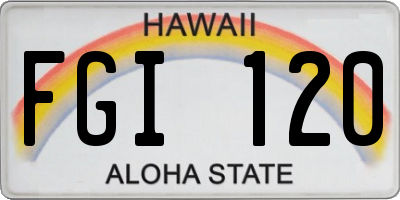 HI license plate FGI120