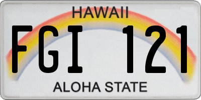 HI license plate FGI121