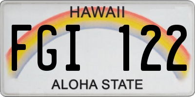 HI license plate FGI122