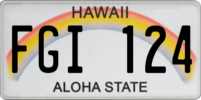 HI license plate FGI124