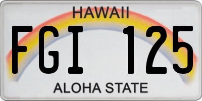 HI license plate FGI125