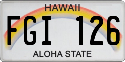 HI license plate FGI126