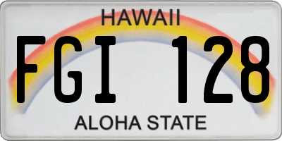 HI license plate FGI128