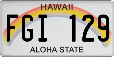 HI license plate FGI129