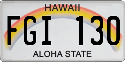 HI license plate FGI130