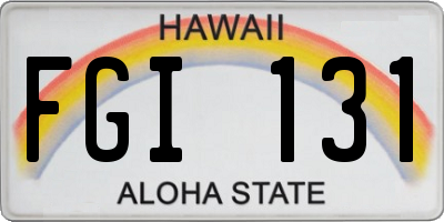 HI license plate FGI131