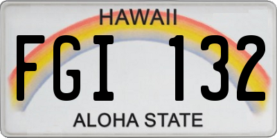 HI license plate FGI132