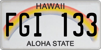 HI license plate FGI133