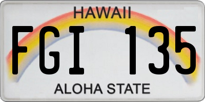 HI license plate FGI135