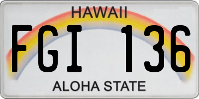 HI license plate FGI136