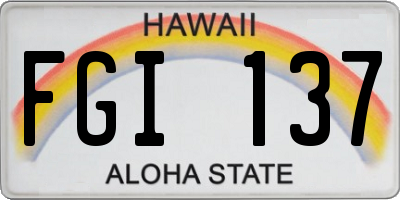 HI license plate FGI137