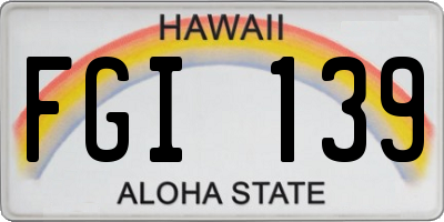 HI license plate FGI139