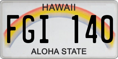 HI license plate FGI140