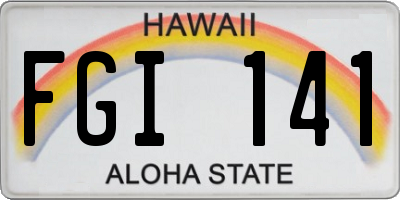 HI license plate FGI141