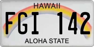 HI license plate FGI142