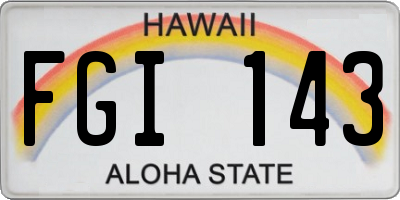 HI license plate FGI143