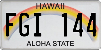 HI license plate FGI144