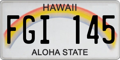 HI license plate FGI145