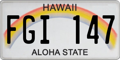 HI license plate FGI147