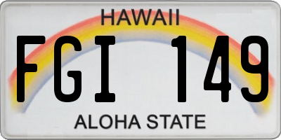 HI license plate FGI149