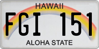 HI license plate FGI151