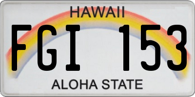 HI license plate FGI153