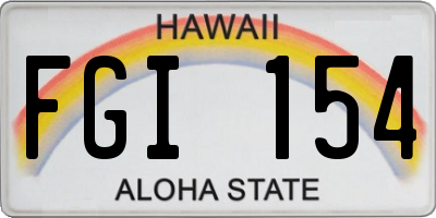 HI license plate FGI154