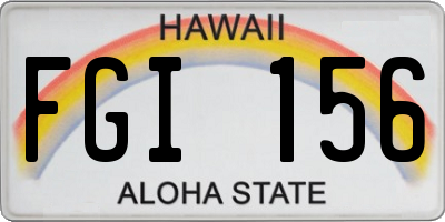 HI license plate FGI156