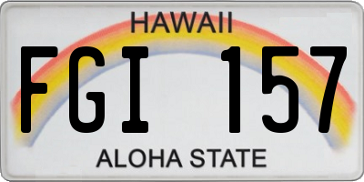 HI license plate FGI157