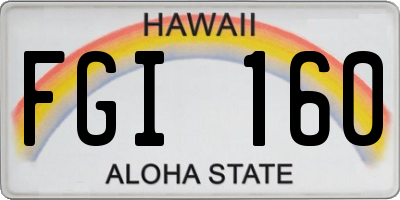 HI license plate FGI160