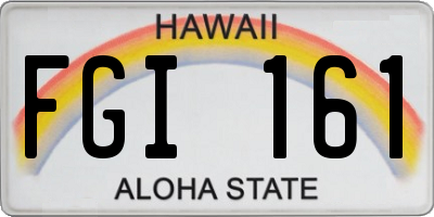 HI license plate FGI161