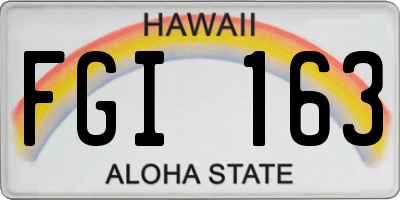 HI license plate FGI163