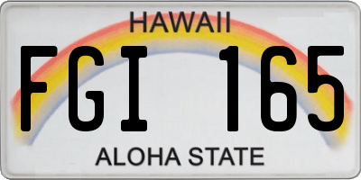 HI license plate FGI165