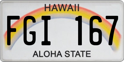 HI license plate FGI167