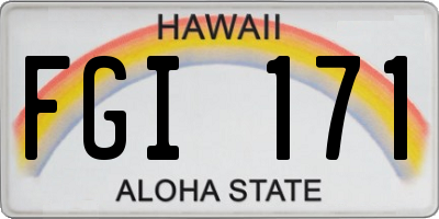 HI license plate FGI171
