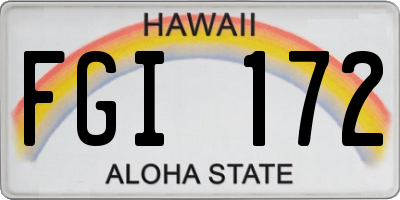 HI license plate FGI172