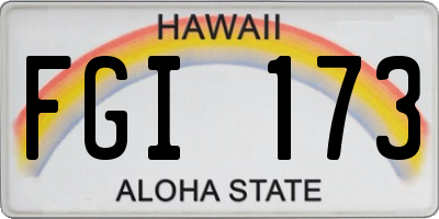 HI license plate FGI173