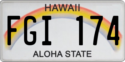 HI license plate FGI174