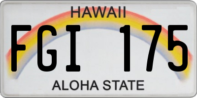 HI license plate FGI175