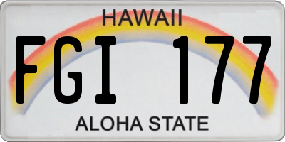 HI license plate FGI177