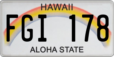 HI license plate FGI178