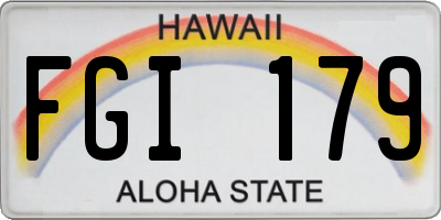 HI license plate FGI179