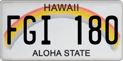 HI license plate FGI180