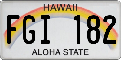 HI license plate FGI182