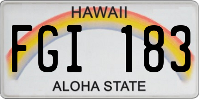 HI license plate FGI183